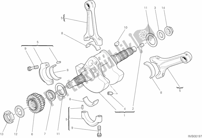 Alle onderdelen voor de Drijfstangen van de Ducati Diavel USA 1200 2013